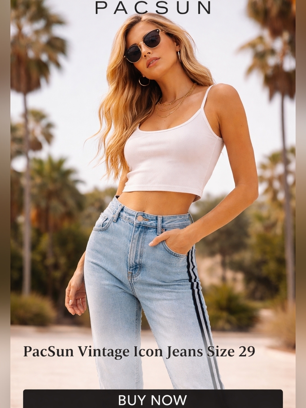 Pacsun‎ Vintage  Side Stripe Lightwash jeans 29